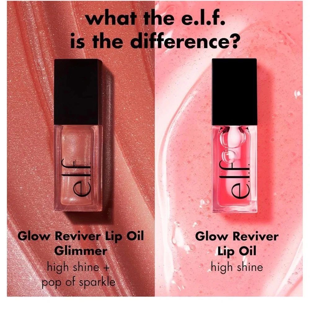 E.l.f Glow Reviver Lip Oil Super-Neutral Nourishing And Hydrating With Glimmer